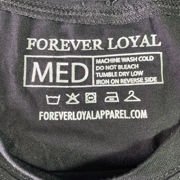 Forever Loyal Cropped T-Shirt Vinyl Graphic Stretchy Tee Womens Size M Black - Picture 4 of 7